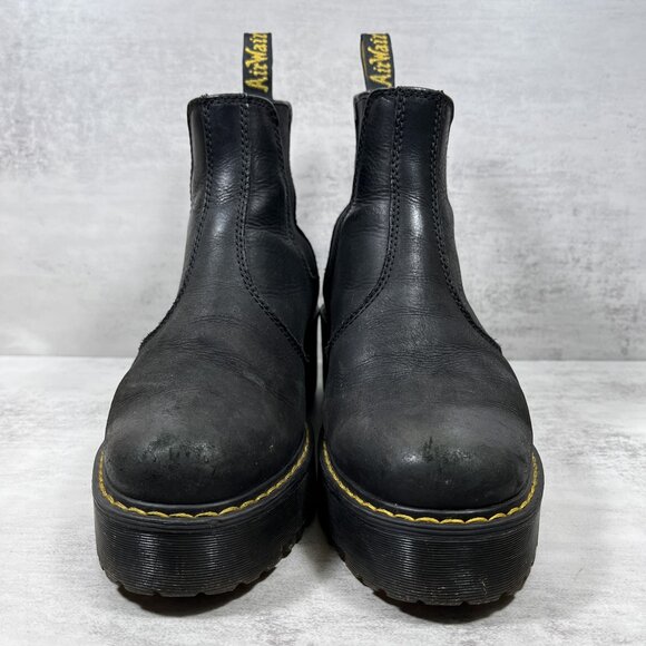 Dr Martens Rometty Leather Platform Chelsea Boots - Women's Size 8 - Black - Picture 3 of 10